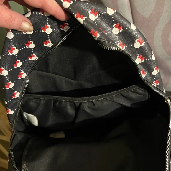 Official Disney Parks Minnie Mouse Polka Dot Bow Mini Vegan Leather Backpack Bag - Picture 7 of 10